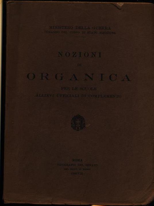 Nozioni di organica - copertina