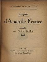 Propos d'Anatole France