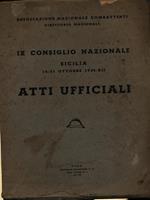 IX Consiglio Nazionale Sicilia 14-21 ottobre 1934 Atti ufficiali