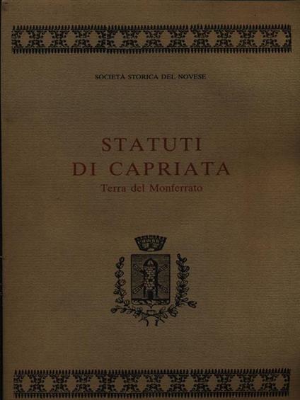 Statuti di Capriata. Terra del Monferrato - copertina
