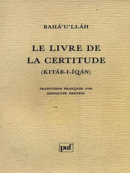 Le livre de la certitude - copertina