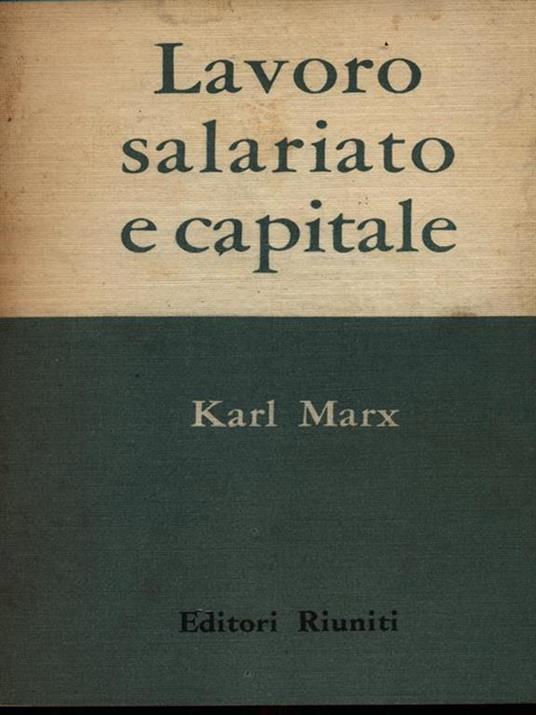 Lavoro salariato e capitale - Karl Marx - copertina