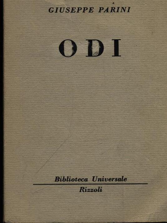 Odi - Giuseppe Parini - copertina