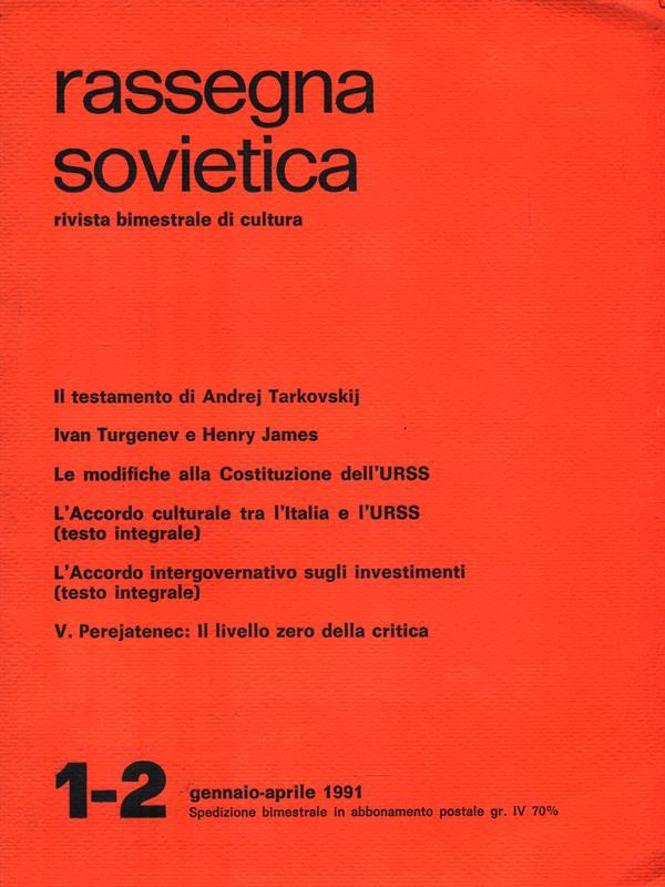 Rassegna sovietica 1-2 Gennaio Aprile 1991