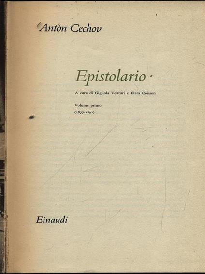 Epistolario vol. 1 - Anton Cechov - copertina