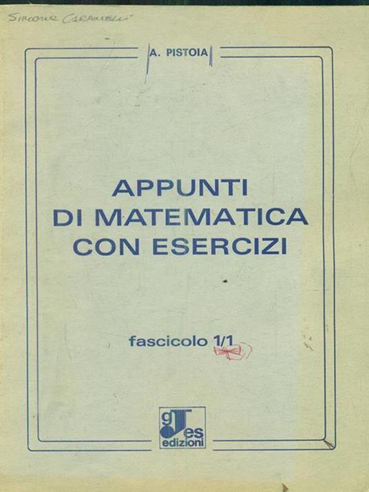 Appunti di matematica con esercizi. Fascicolo 1/1 - copertina