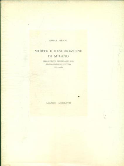 Milano e resurrezione di Milano - Emma Pirani - copertina