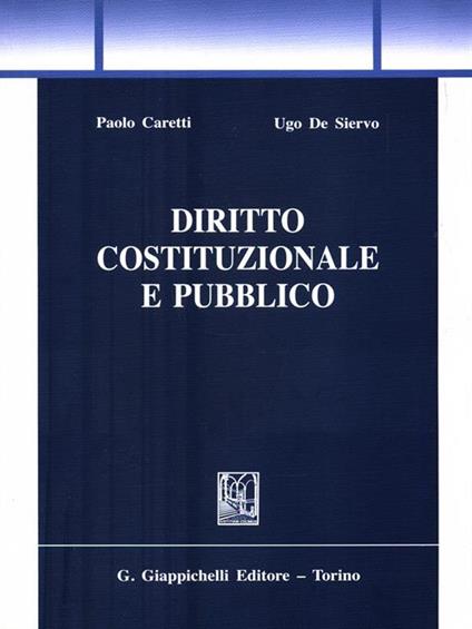 Diritto costituzionale e pubblico - Paolo Caretti - copertina