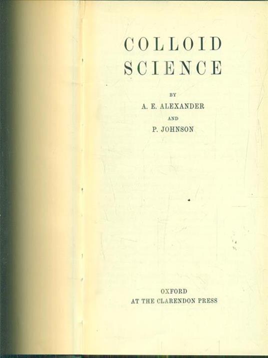 Colloid science - copertina