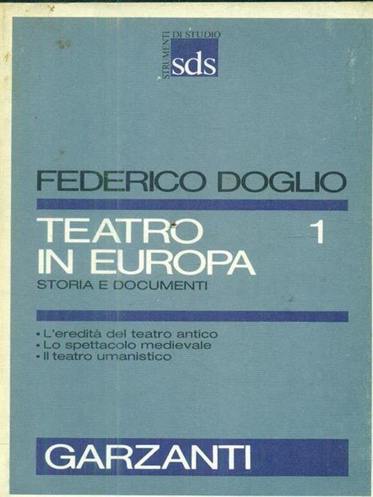 Teatro in Europa - Federico Doglio - copertina