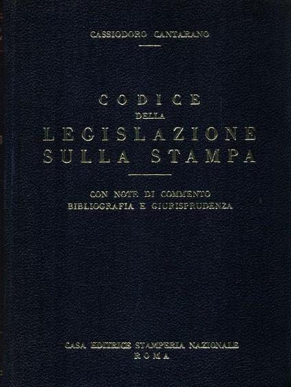 Codice della Legislazione sulla Stampa - copertina