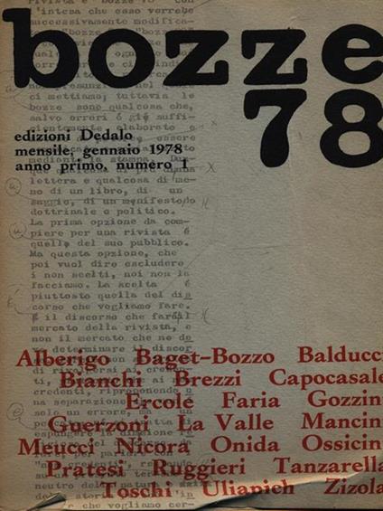 Bozze 78/gennaio 1978 n. 1 - copertina