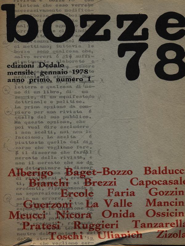 Bozze 78/gennaio 1978 n. 1