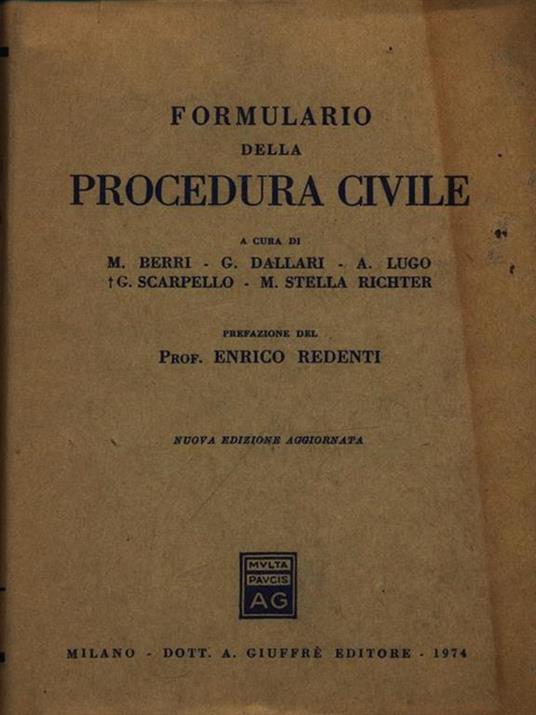 Formulario della procedura civile - copertina