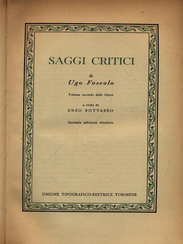 Saggi critici