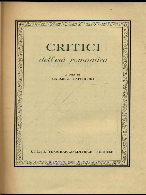 Critici dell'età romantica