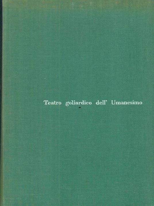 Teatro goliardico dell'Umanesimo - copertina