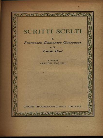 Scritti scelti - Francesco Domenico Guerrazzi - copertina