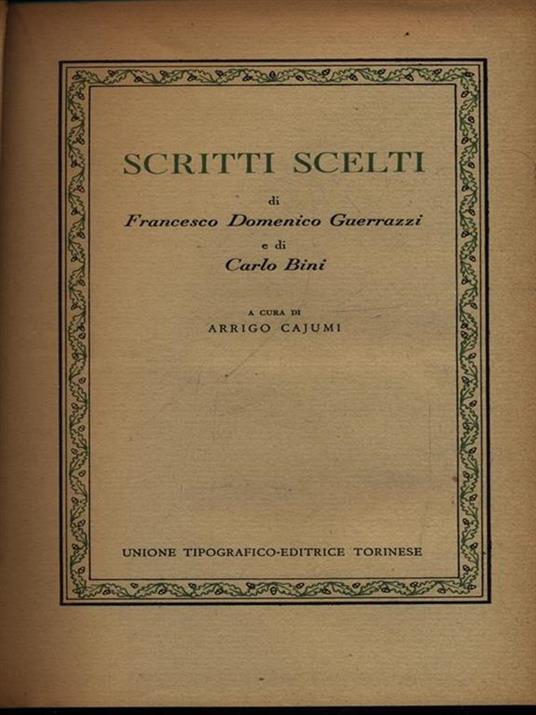 Scritti scelti - Francesco Domenico Guerrazzi - copertina