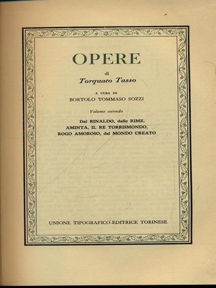 Opere vol. II - Torquato Tasso - copertina
