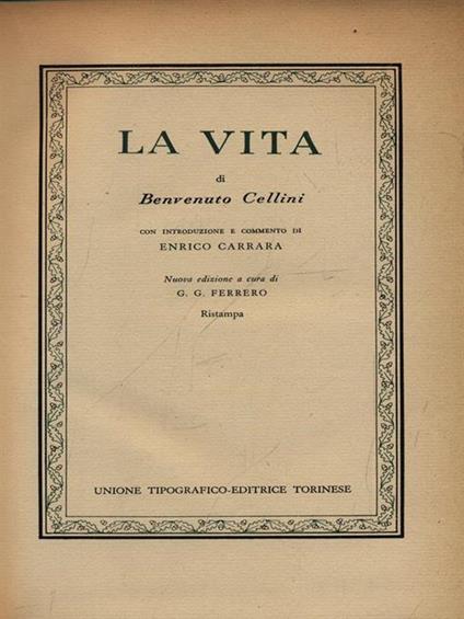 La vita - Benvenuto Cellini - copertina