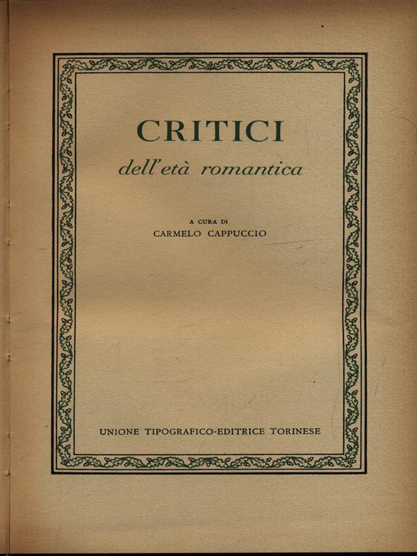 Critici dell'età romantica