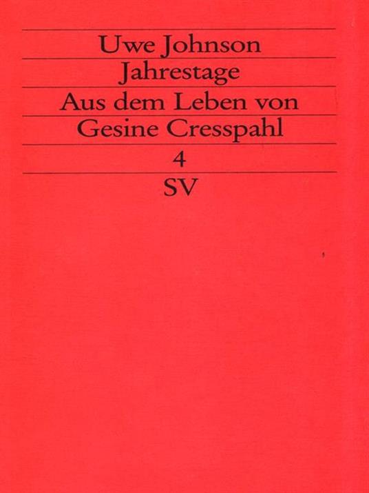 Jahrestage 4 - Uwe Johnson - copertina