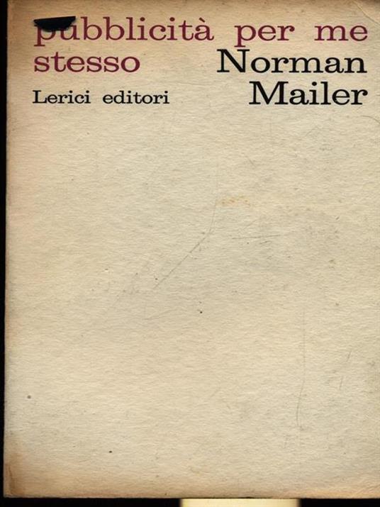 Pubblicità per me stesso - Norman Mailer - copertina