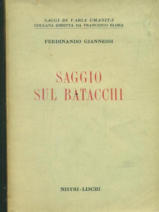 Saggio sul Batacchi - Ferdinando Giannessi - copertina