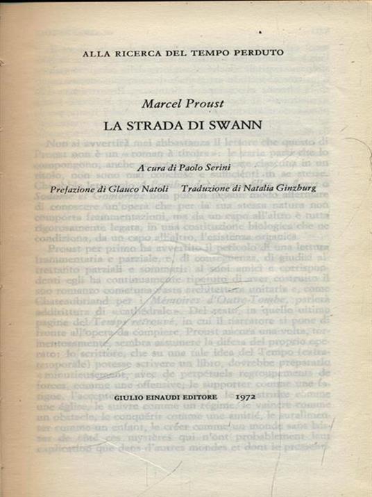 La strada di Swann - Marcel Proust - copertina