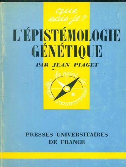 L' epistemologie genetique - Jean Piaget - copertina