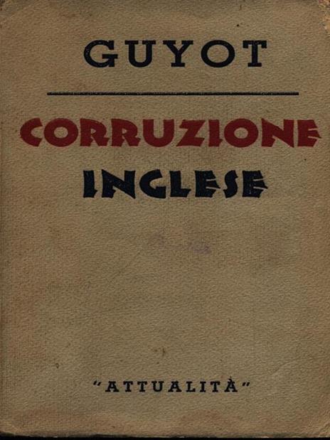 Corruzione inglese - Yves Guyot - copertina