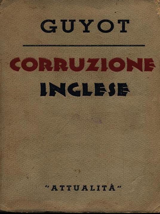 Corruzione inglese - Yves Guyot - copertina