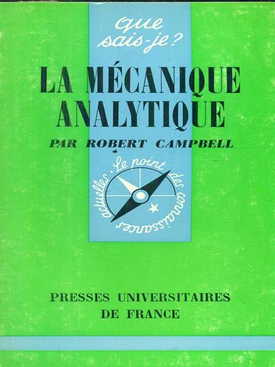 La mecanique analytique - Robert Campbell - copertina