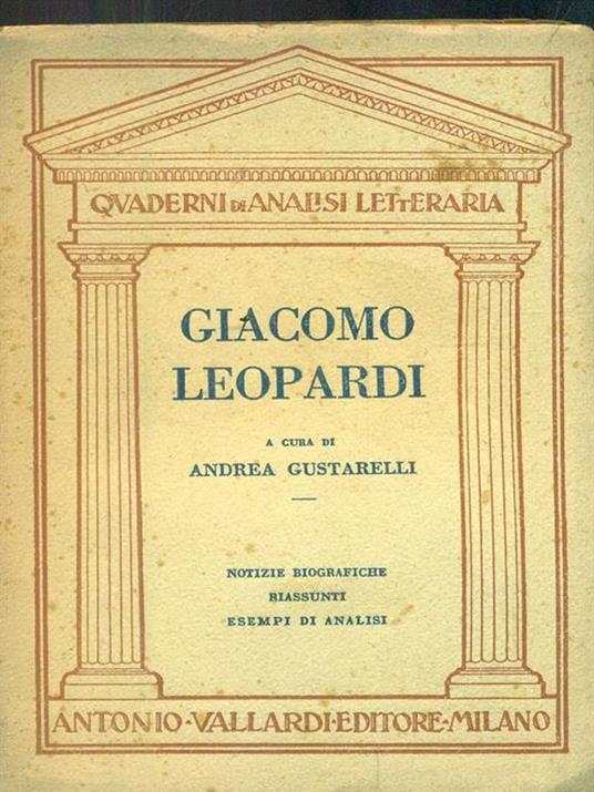 Giacomo Leopardi - Andrea Gustarelli - copertina