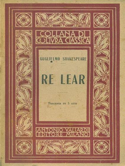 Re Lear - William Shakespeare - copertina