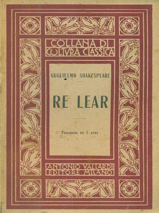 Re Lear - William Shakespeare - copertina