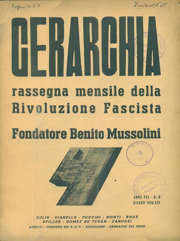 Gerarchia. N.6 - Giugno 1936