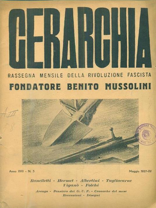 Gerarchia. N.5 - maggio 1937 - copertina