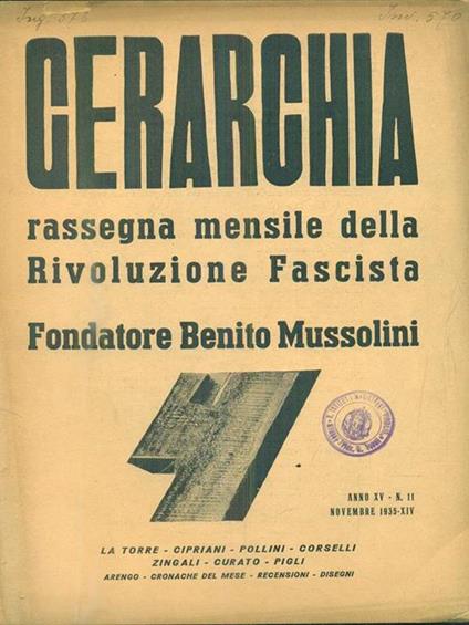 Gerarchia. n.11 - Novembre 1935 - copertina