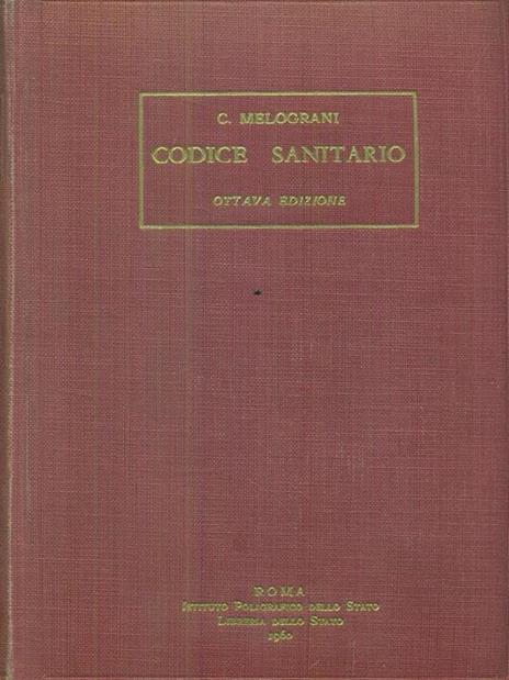 Codice sanitario - C. Melograni - copertina