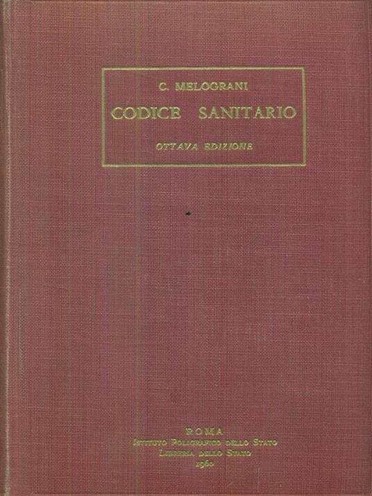 Codice sanitario - C. Melograni - copertina