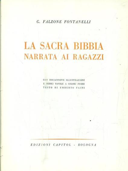 La sacra bibbia. Narrata ai ragazzi - copertina