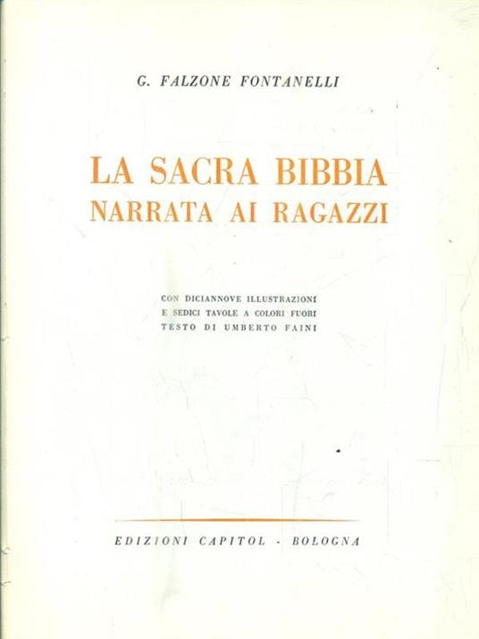 La sacra bibbia. Narrata ai ragazzi - copertina