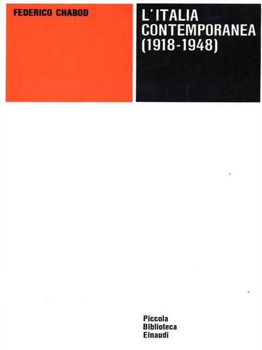 L' Italia contemporanea 1918-1948 - Federico Chabod - copertina
