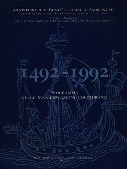 1492-1992 Programma Delle Manifestazioni Colombiane - copertina