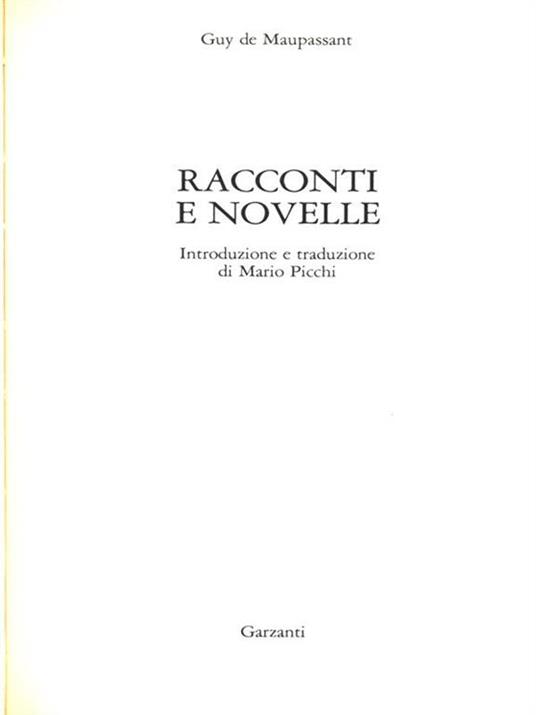 Racconti e novelle - Guy de Maupassant - copertina