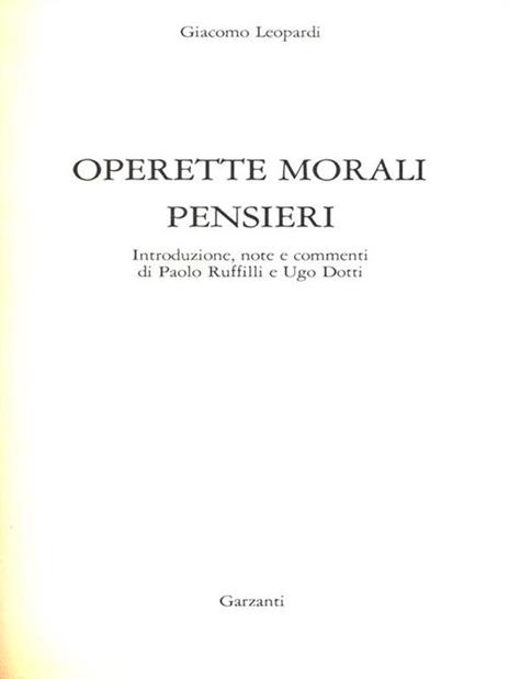 Operette morali - Giacomo Leopardi - 2