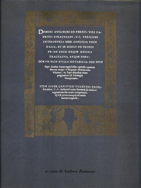 Guilelmus de Perno XXIIII consilia pheudalia - Andrea Romano - copertina