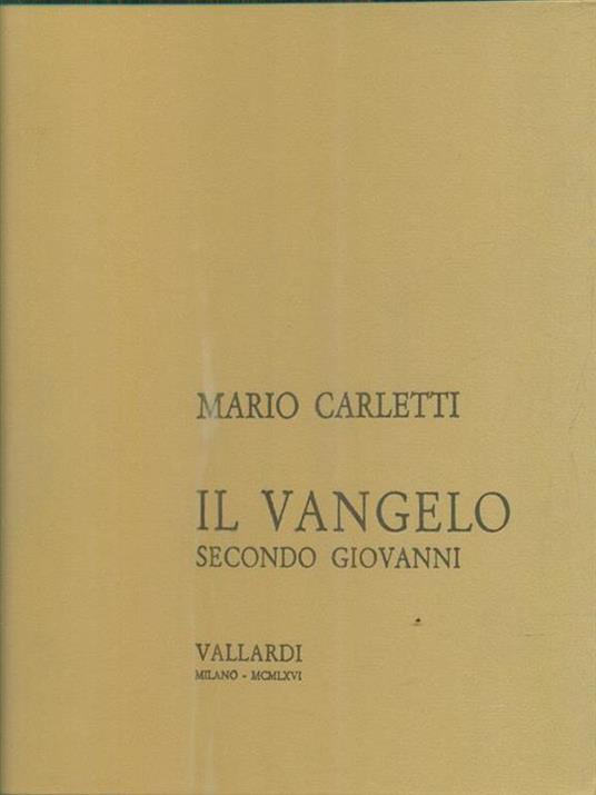 Il vangelo secondo Giovanni - Mario Carletti - copertina